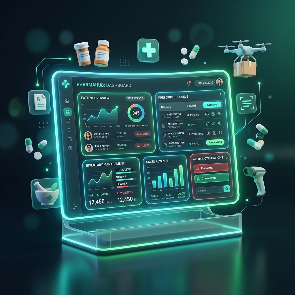 Pharmacy software mockup